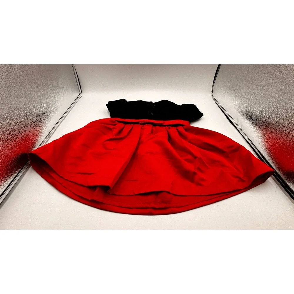 Youngland Baby Girl Red Black Velvet Rose Dress Bloomers Bow 18M Valentine dress